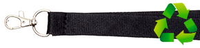 Duurzame sleutelkoord, zwart, 20 mm