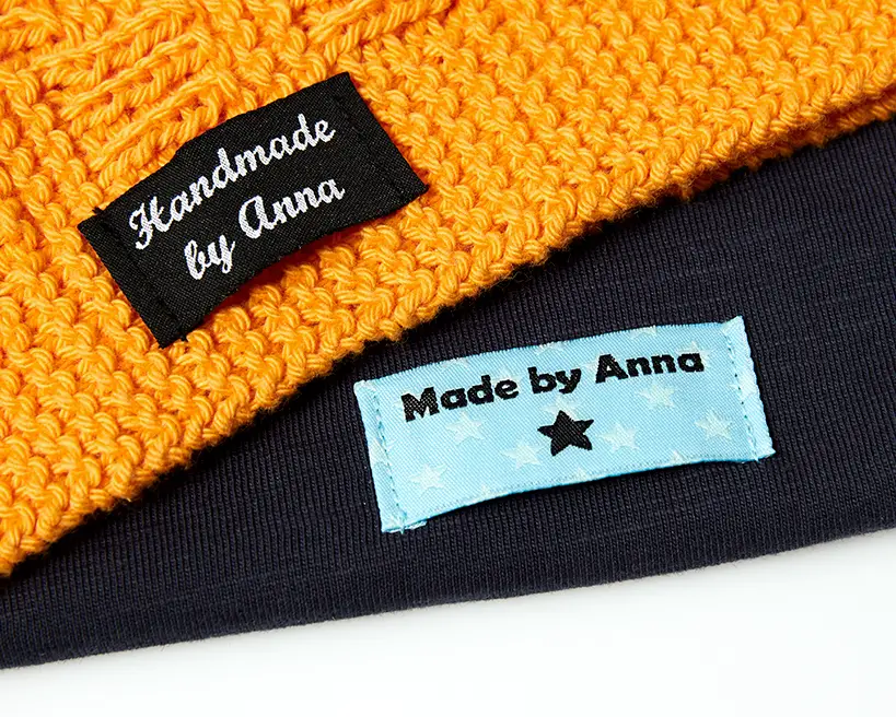 Kledinglabels eind vouw