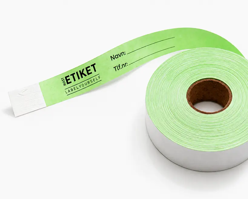 Papieren polsbandjes op rol voor dispenser