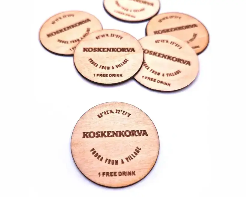 RFID/NFC-tagplaatje van hout of PVC