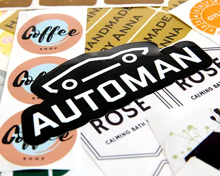 Glanzende vinyl stickers