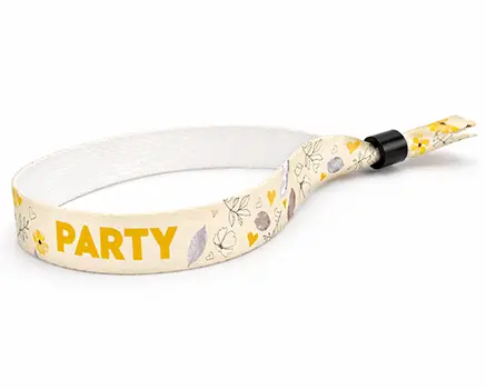 Gele polsbandjes met bloemen